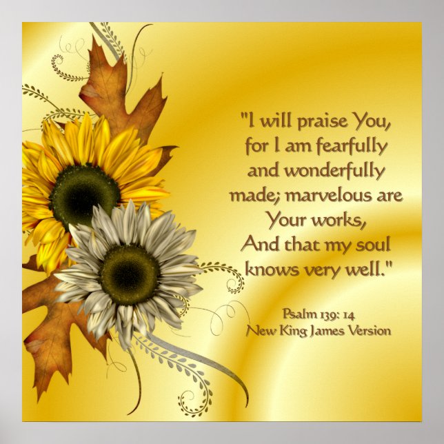 Poster cristão com Flores de Escritura (Frente)