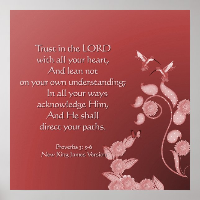 Poster cristão com flores e aves para escrituras (Frente)