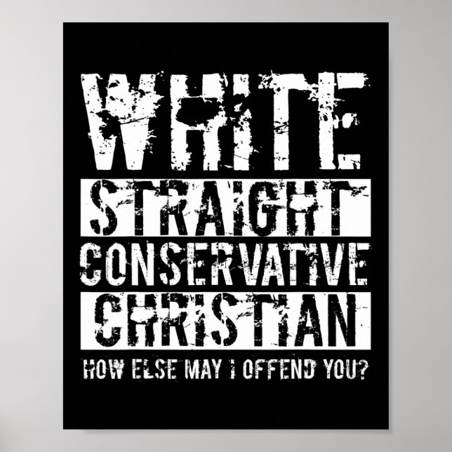 Poster Cristão Conservador Branco e Heterossexual De Que  (Frente)