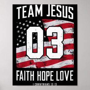 Poster Cristão - Equipe Jesus 03 Fé Esperança Amor 