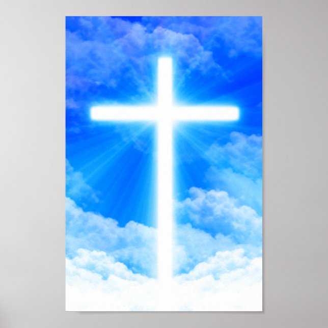 Poster Cristão Personalizável da Cruz de Jesus Cristo Cla (Frente)