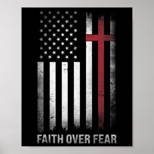 Poster Cristão Usa Bandeira Americana Cristo Fé Sobre F