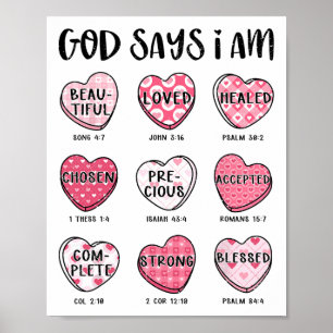 Poster Cristianismo Dia dos Namorados Deus Diz Versículos