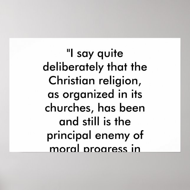 Póster Cristianismo é inimigo do progresso (Frente)