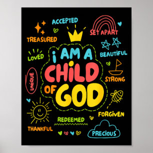Poster Cristianismo Eu Sou Uma Criança De Deus Jesus Fé C