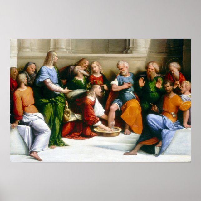 Poster Cristo Benvenuto Tisi Lavando os Pés dos Discípulo (Frente)