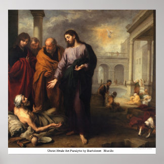 Póster Cristo cura o paralisador de Bartolome Murillo