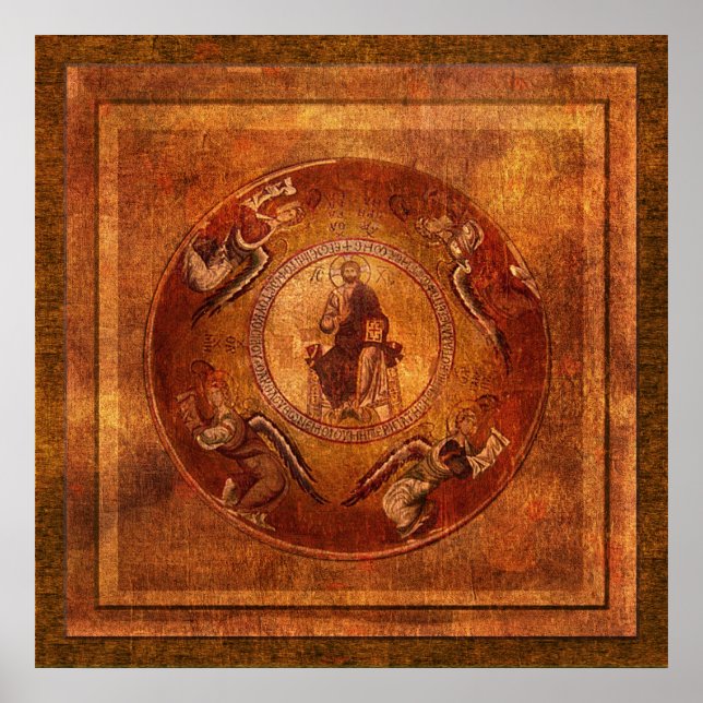 Poster Cristo da Iconografia Cristã Pantokrator (Frente)