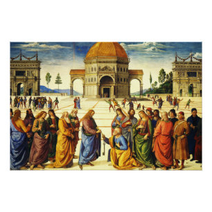 Póster Cristo dando as teclas ao Santo Peter