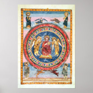Póster Cristo de Amiatinus do códice na majestade