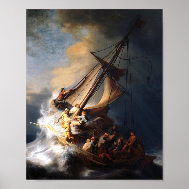 Poster Cristo De Rembrandt Van Rijn Na Tempestade Sea Gal (Frente)