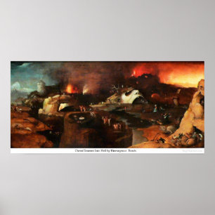 Póster Cristo descendente no inferno por Hieronymus Bosch