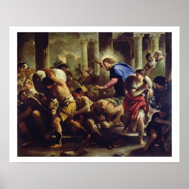 Póster Cristo dirigindo os comerciantes do templo (Frente)
