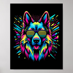 Poster Cristo do estilo Abstrato de arte do German shephe