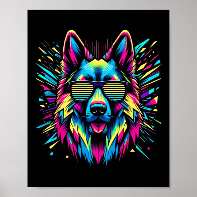Poster Cristo do estilo Abstrato de arte do German shephe (Frente)