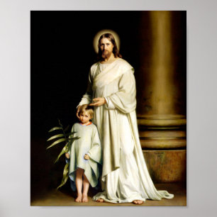 Poster Cristo e a jovem criança por Carl Bloch