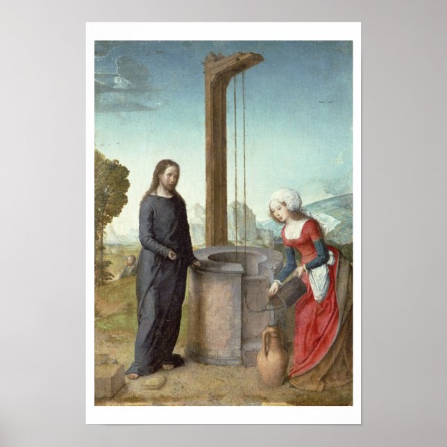 Póster Cristo e Mulher do Samaria, c.1500 (petróleo no pa (Frente)