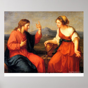 Póster Cristo e Mulher Samaritana por Angelica Kauffmann