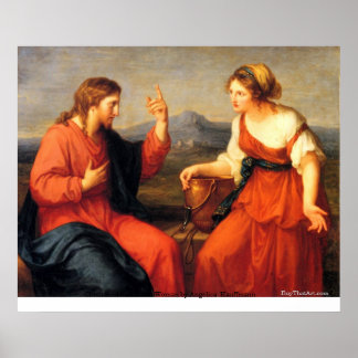 Póster Cristo e Mulher Samaritana por Angelica Kauffmann