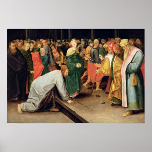 Poster Cristo e mulheres adultério, 1628