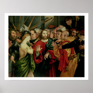 Poster Cristo e o adultèrio recolhido mulher 2