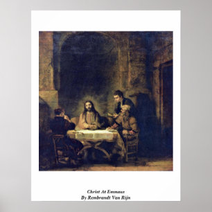 Póster Cristo em Emmaus por Rembrandt Van Rijn
