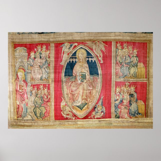 Poster Cristo entronado com as bestas apocalípticas (Frente)