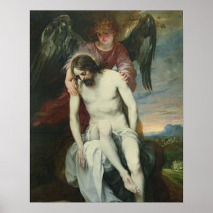 Poster Cristo inoperante apoiado por um anjo, c.1646-52
