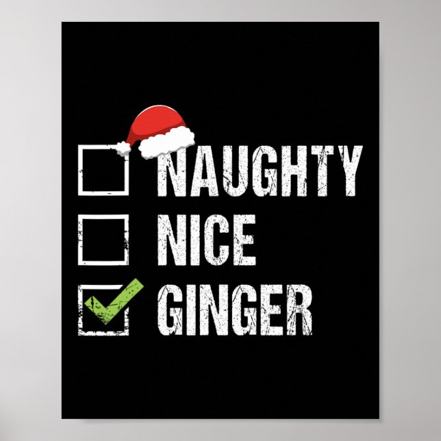 Poster Cristo Irlandês Naughn Nice Ginger Redhead Santa H (Frente)