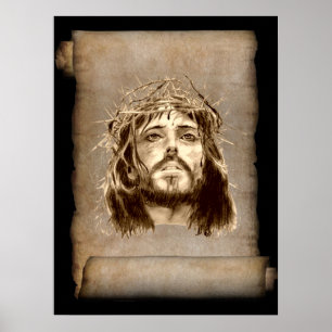 Póster Cristo Jesus Coroa de Espórons em Deslocamento