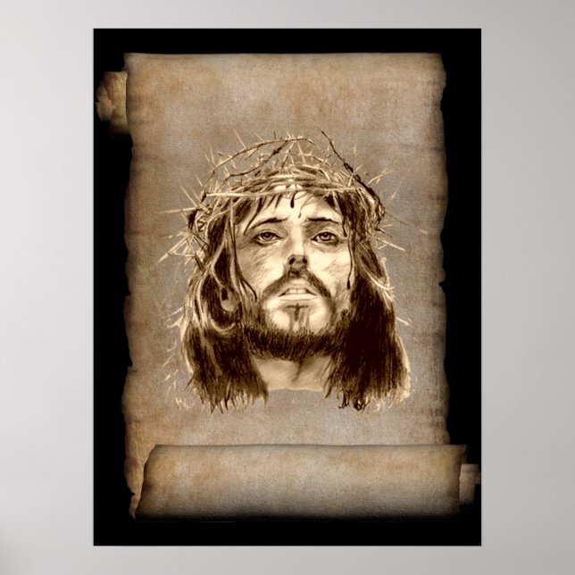 Póster Cristo Jesus Coroa de Espórons em Deslocamento (Frente)