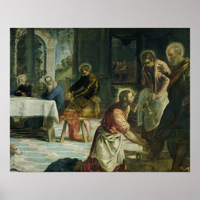 Poster Cristo Lavando os Pés dos Discípulos, c.1547 (Frente)