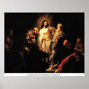 Poster Cristo mostra sua ferida por Harmensz Van Rembrand