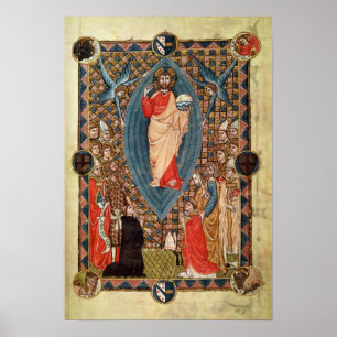 Póster Cristo na majestade com santos