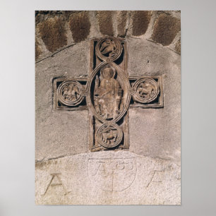 Póster Cristo na majestade com símbolos do