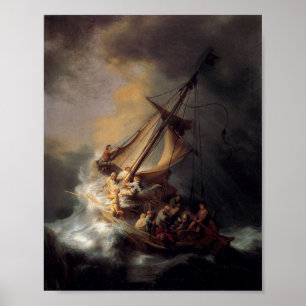 Póster Cristo na tempestade no mar de Galilea