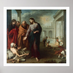 Poster Cristo no Tanque de Betesda, 1667-70 (óleo sobre t