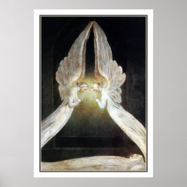 Póster Cristo protegido por Anjos por William Blake