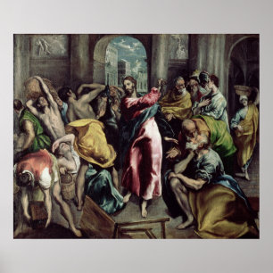 Poster Cristo que conduz os comerciantes do templo