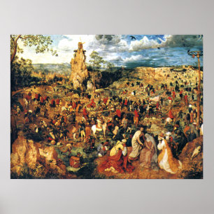 Póster Cristo que leva o Pieter transversal Bruegel a