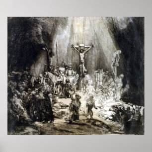 Poster Cristo Rembrandt Crucificado entre os Dois Ladrões