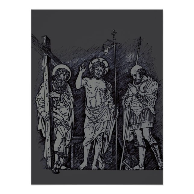 Póster Cristo Ressuscitado entre os Santos André e Longin (Frente)