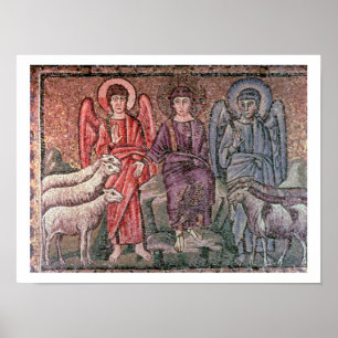 Póster Cristo separa as ovelhas dos bodes, século 6