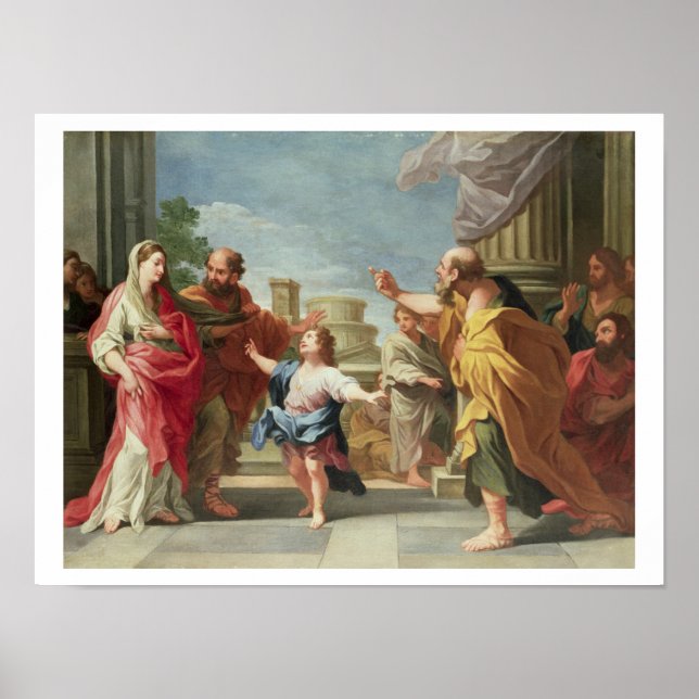 Póster Cristo T32126 pregando no Templo (Frente)
