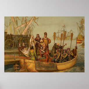 Póster Cristóbal Colón Deixando a Espanha