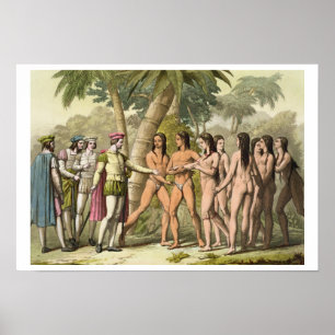 Póster Cristóvão Colombo (1451-1506) com Hernando Cor