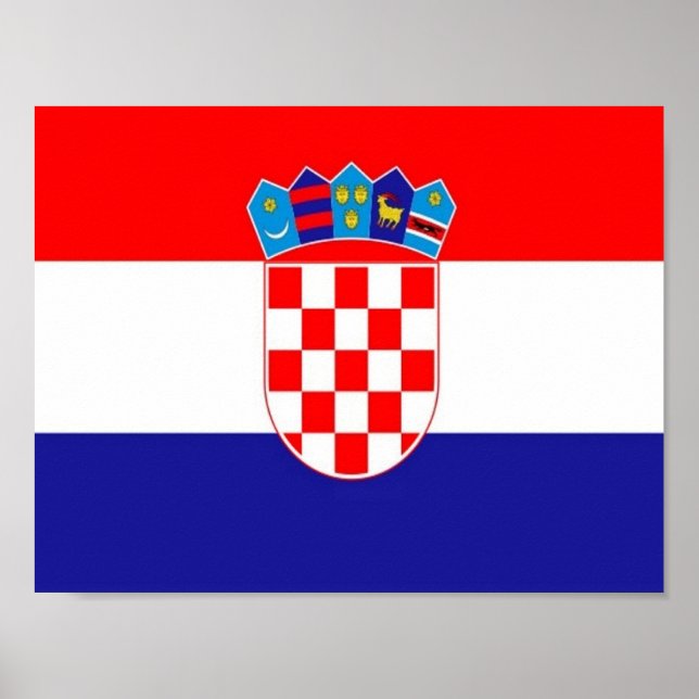 Poster Croácia - Bandeira da Croácia - (Frente)