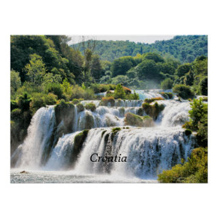 Póster Croácia, cascata cênica