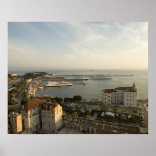 Póster Croácia, Dalmácia, Split. Vista de Riva