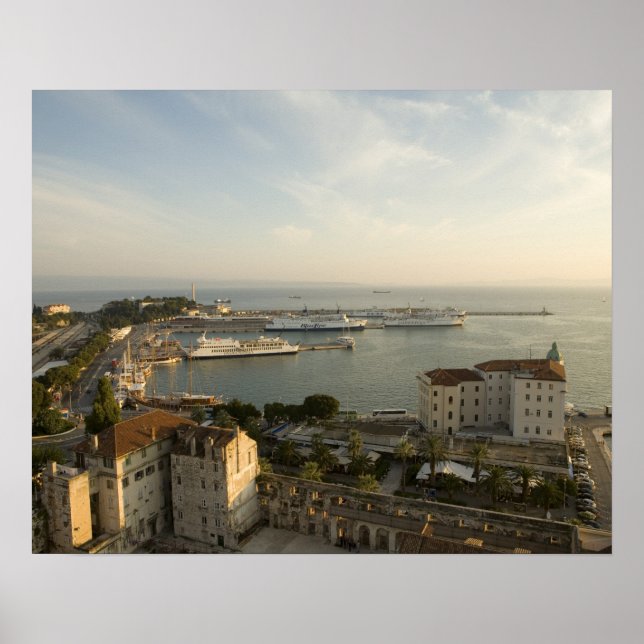 Póster Croácia, Dalmácia, Split. Vista de Riva (Frente)